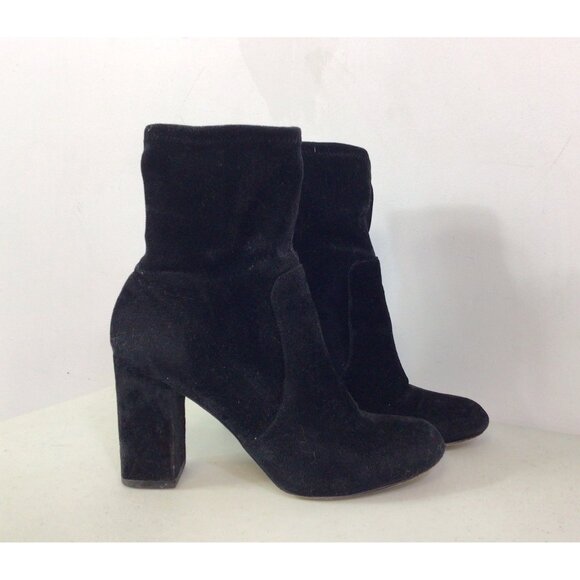 Lord and Taylor Black Velvet Ankle Boots Womens 8.5 - Picture 1 of 4